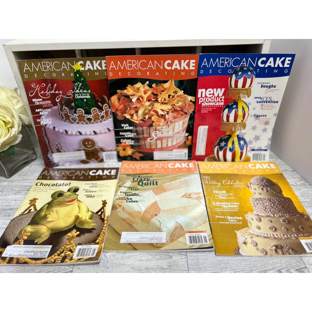 Lot of 6 American Cake Decorating Magazine 2003 Back Issues